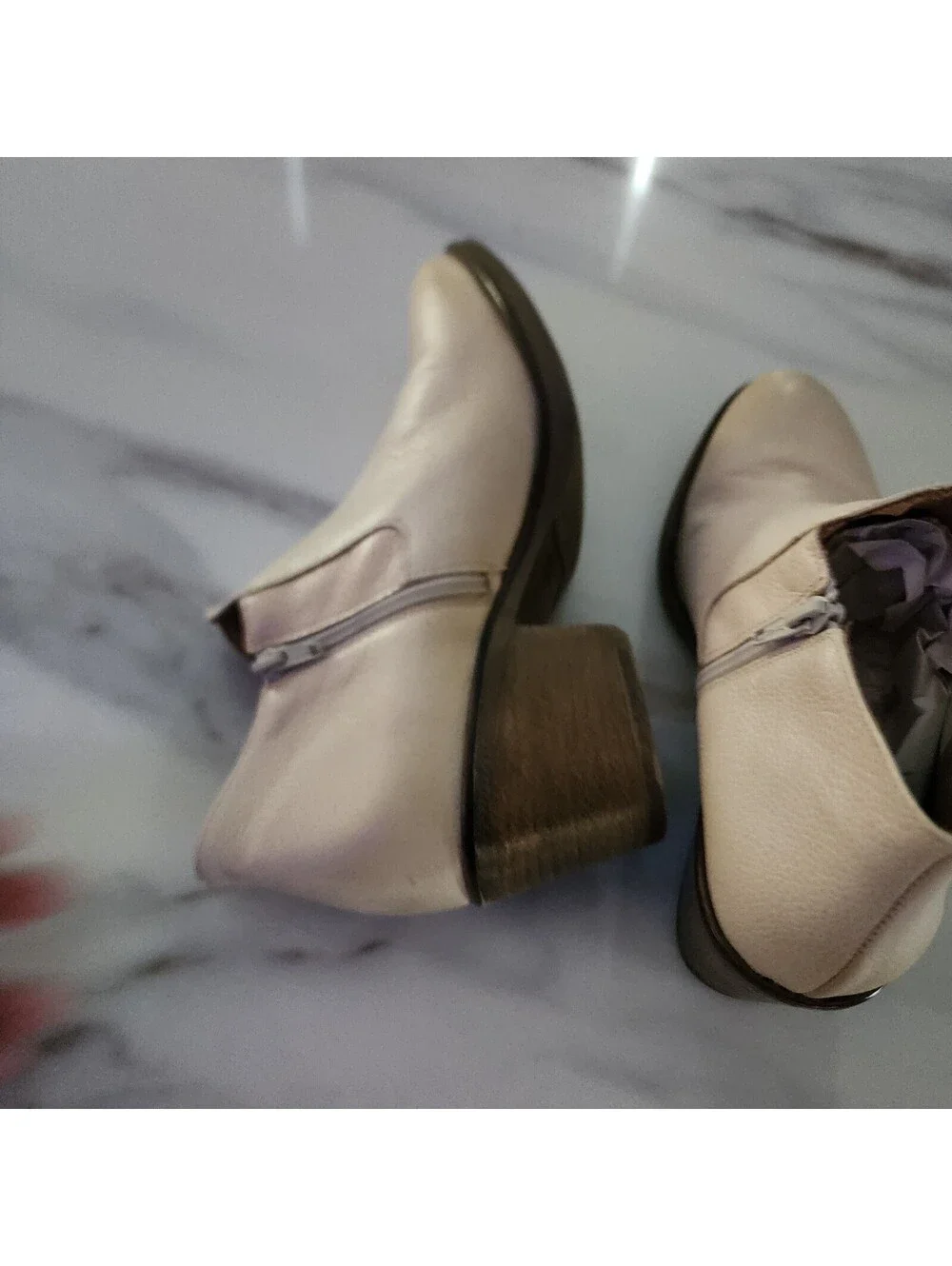 Miz Mooz Cream Leather Chelsea Ankle Boots US 10 EU 41 Spain